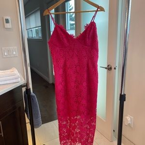 Bardot spring cocktail dress-beautiful fuchsia!